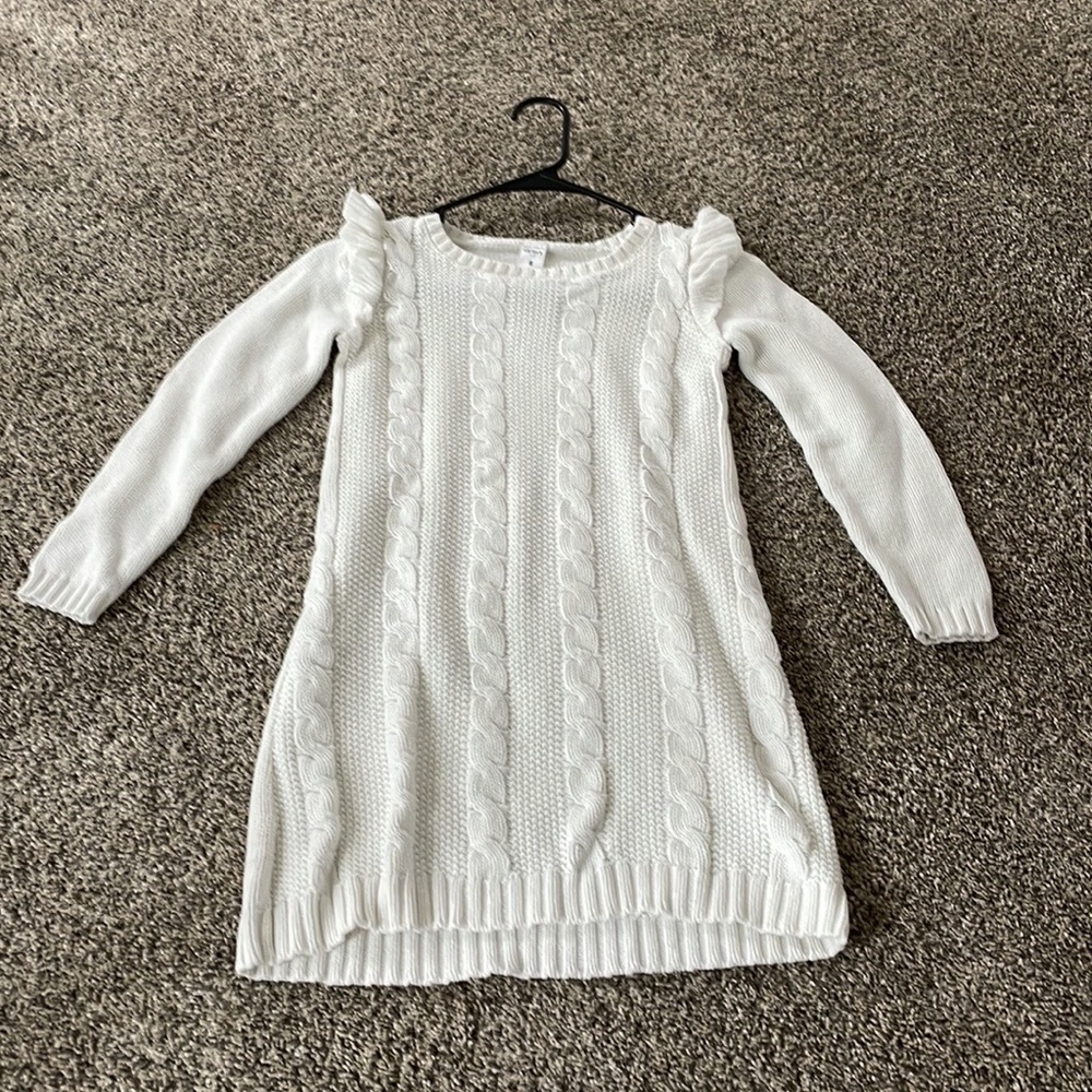White sweater dress girls size 8 Carters